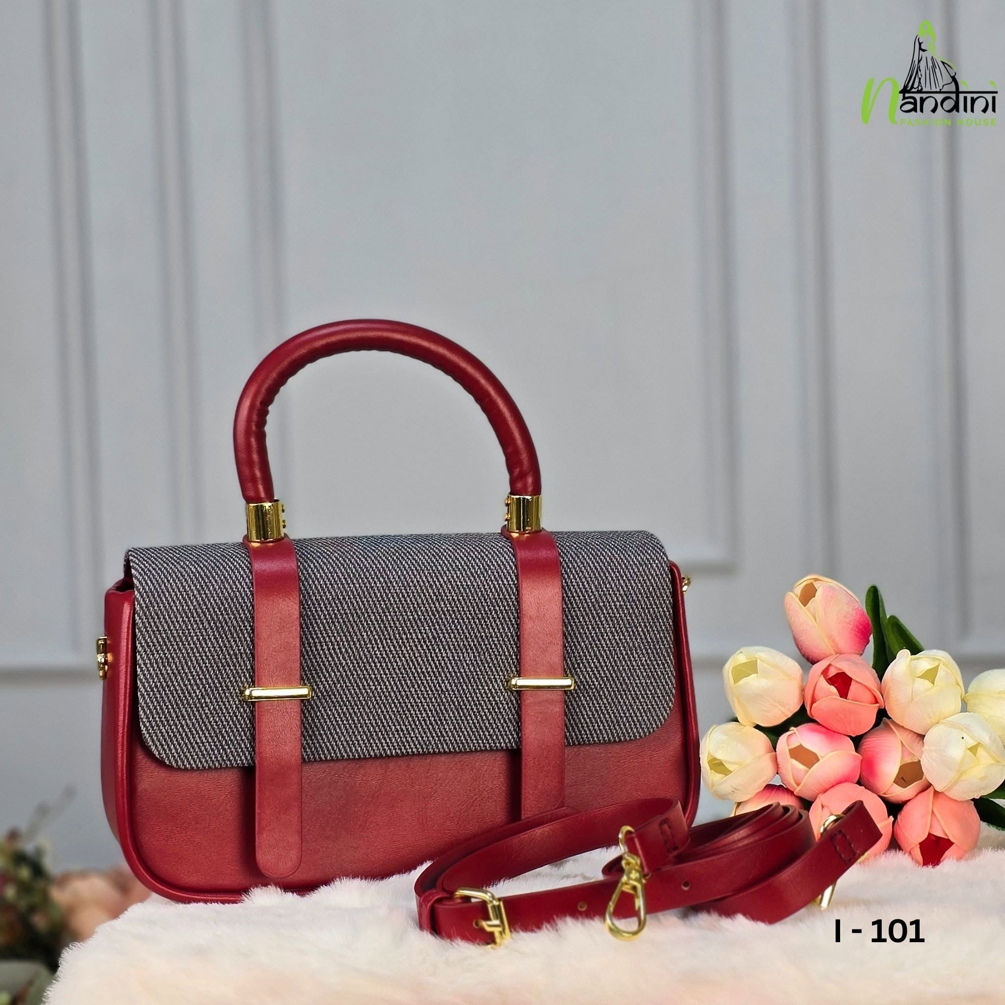 Crimson Contrast Satchel