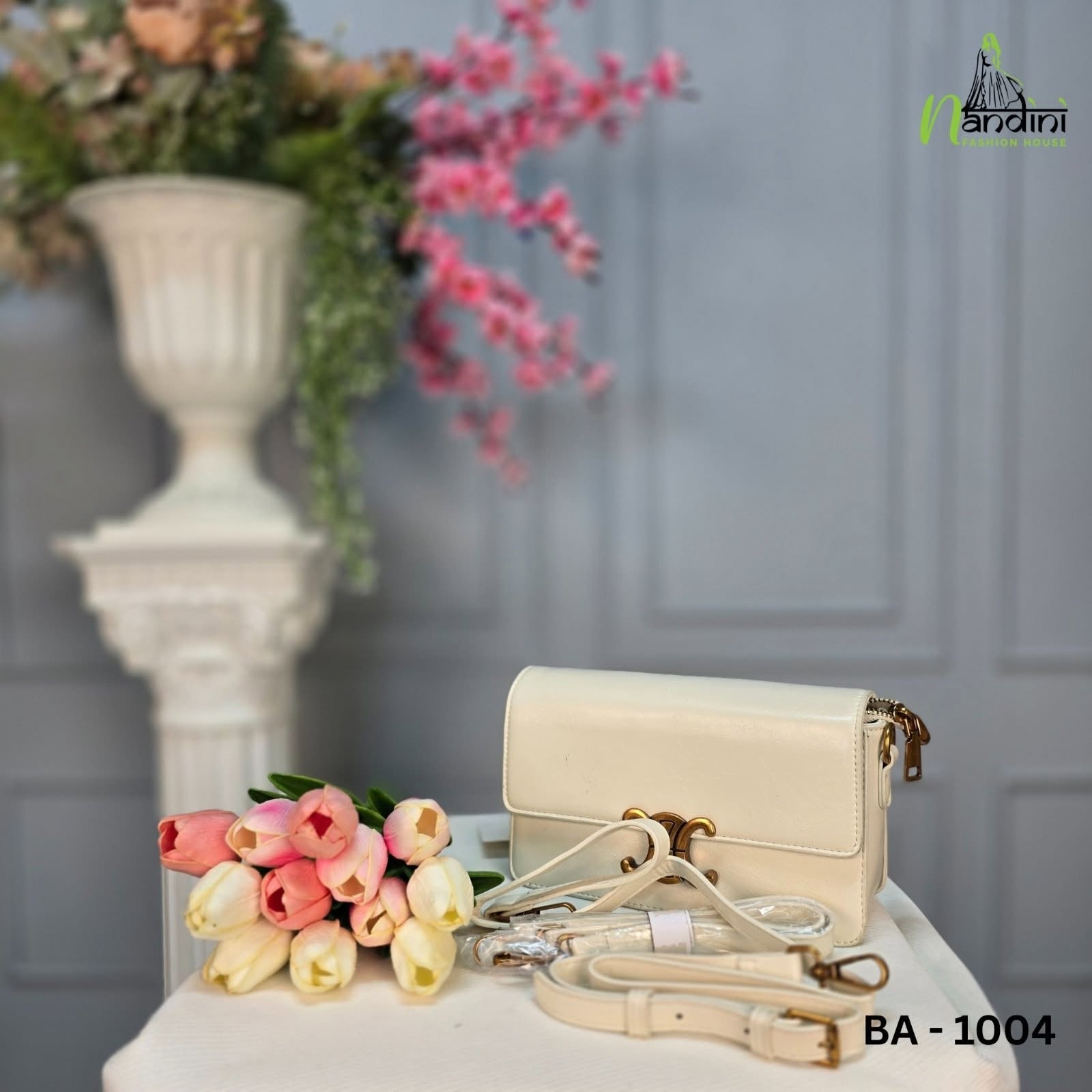 Cream Classic Flap Satchel