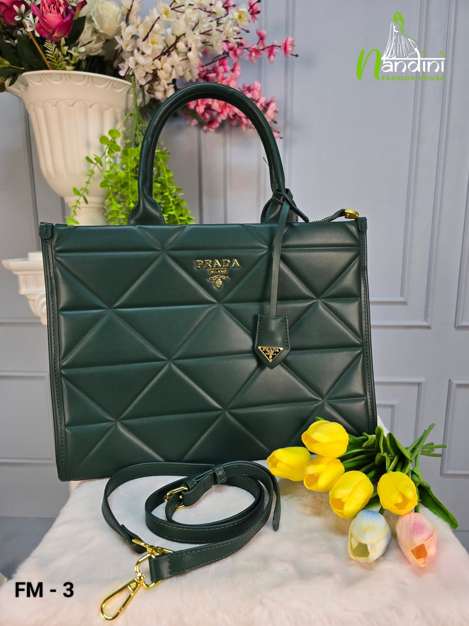 Emerald Quilted Tote