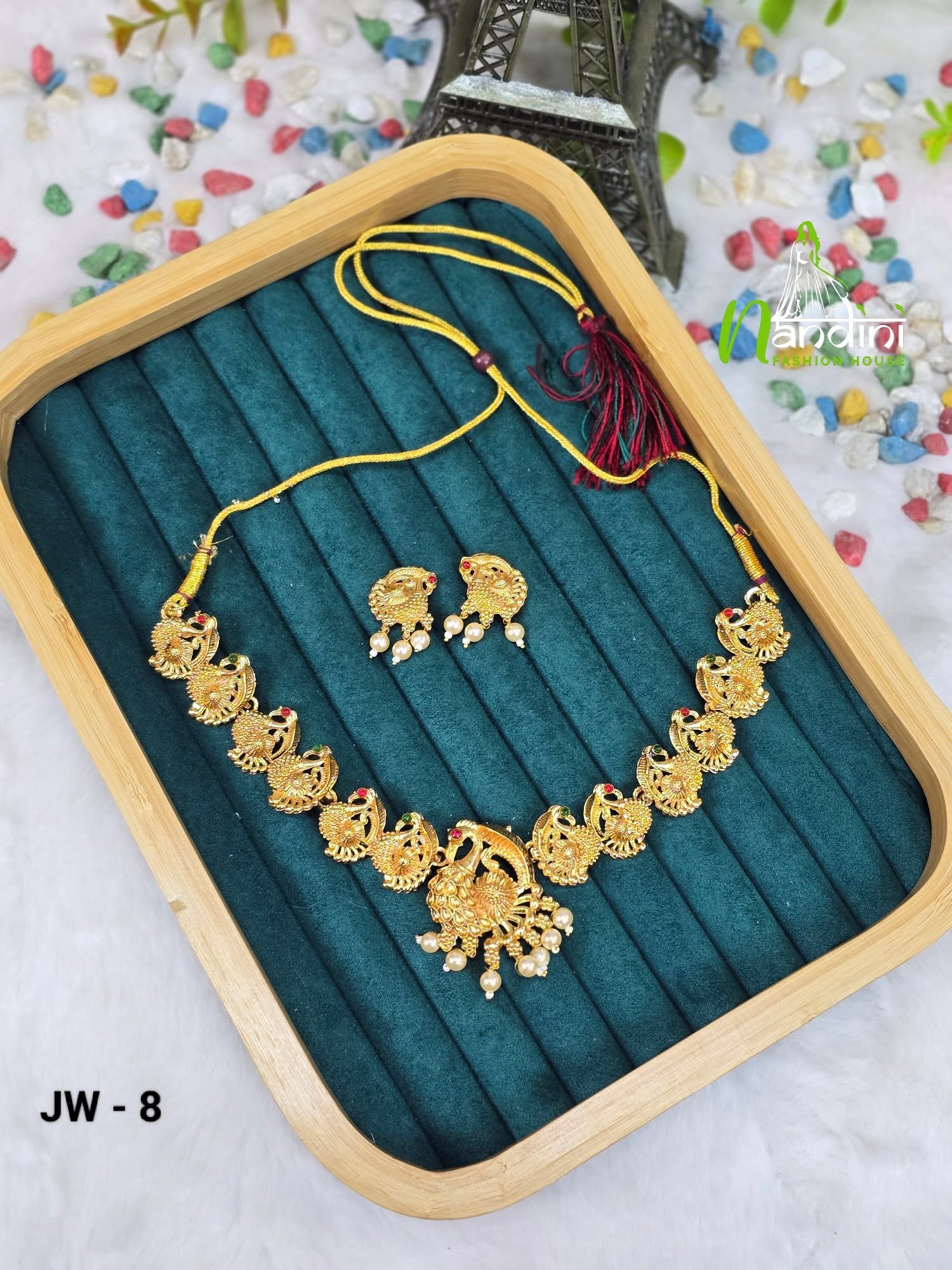Motif Gold-Plated Necklace Set