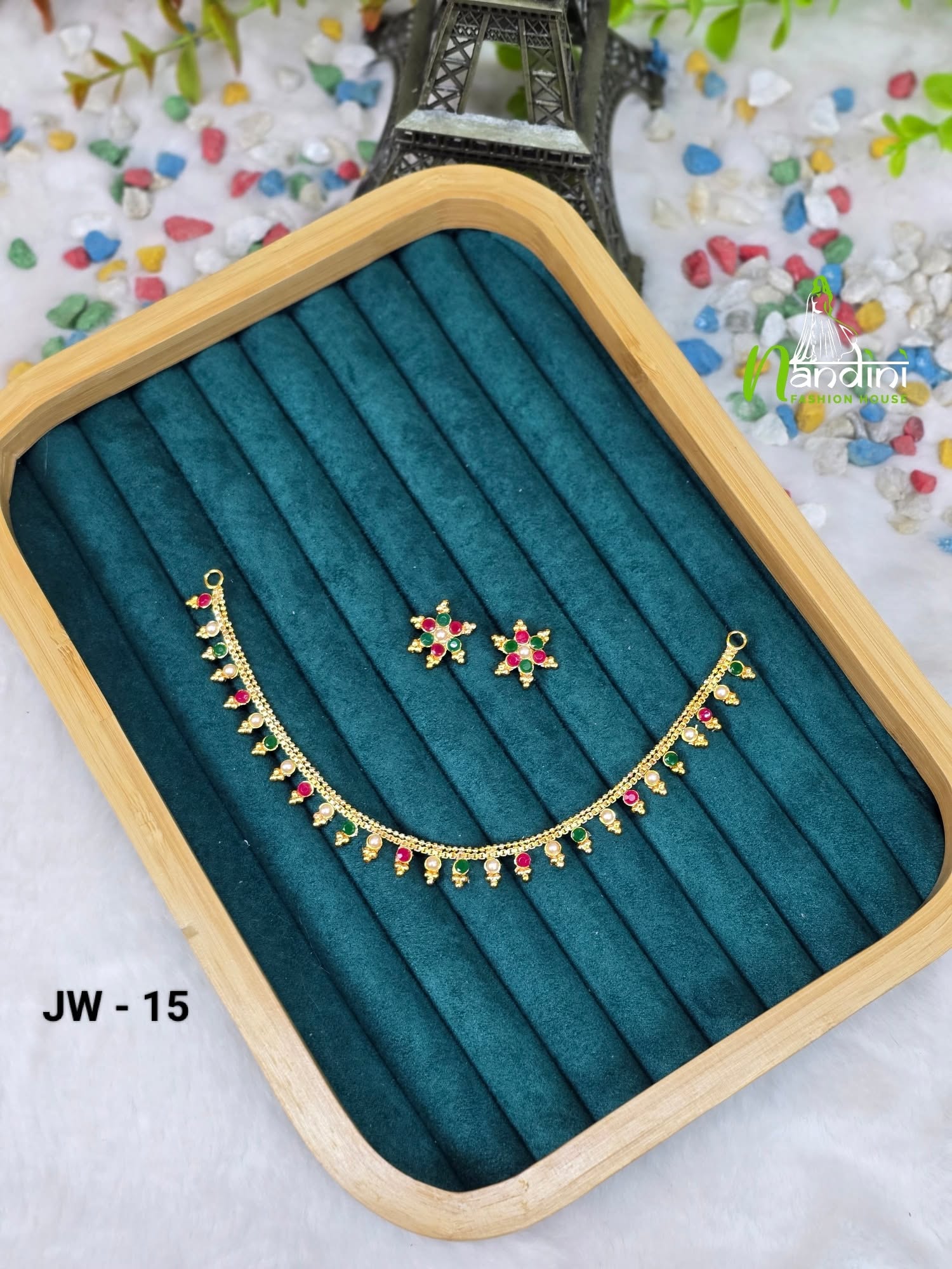 Emerald Stone Necklace Set