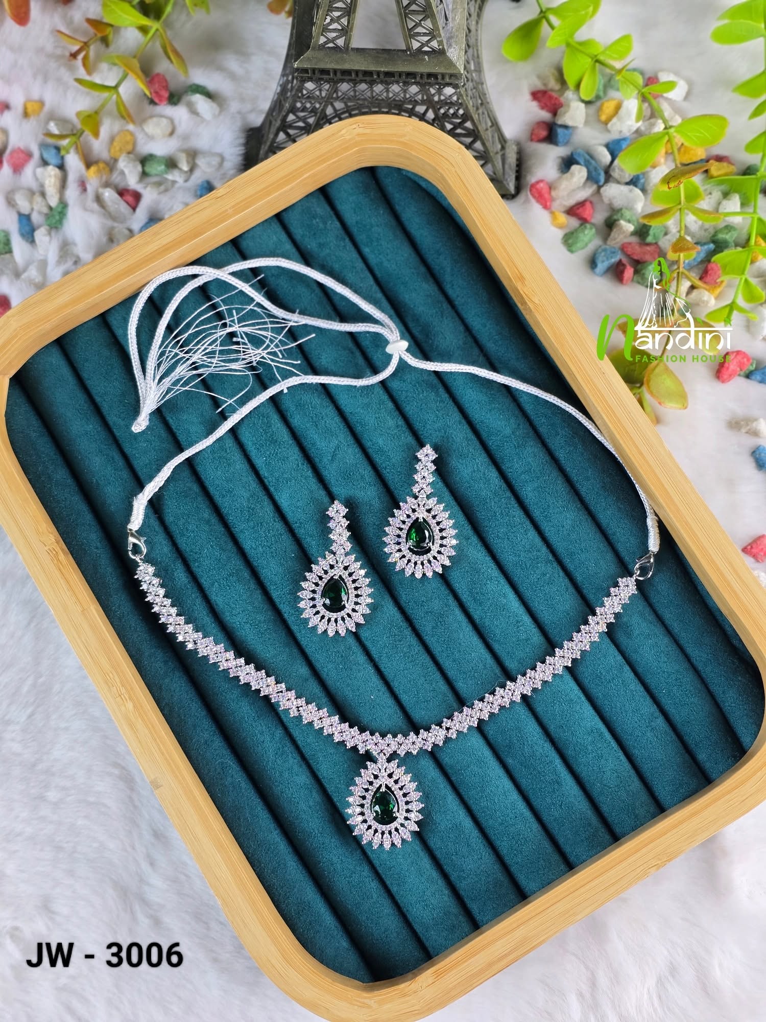 Teardrop Crystal Necklace Set
