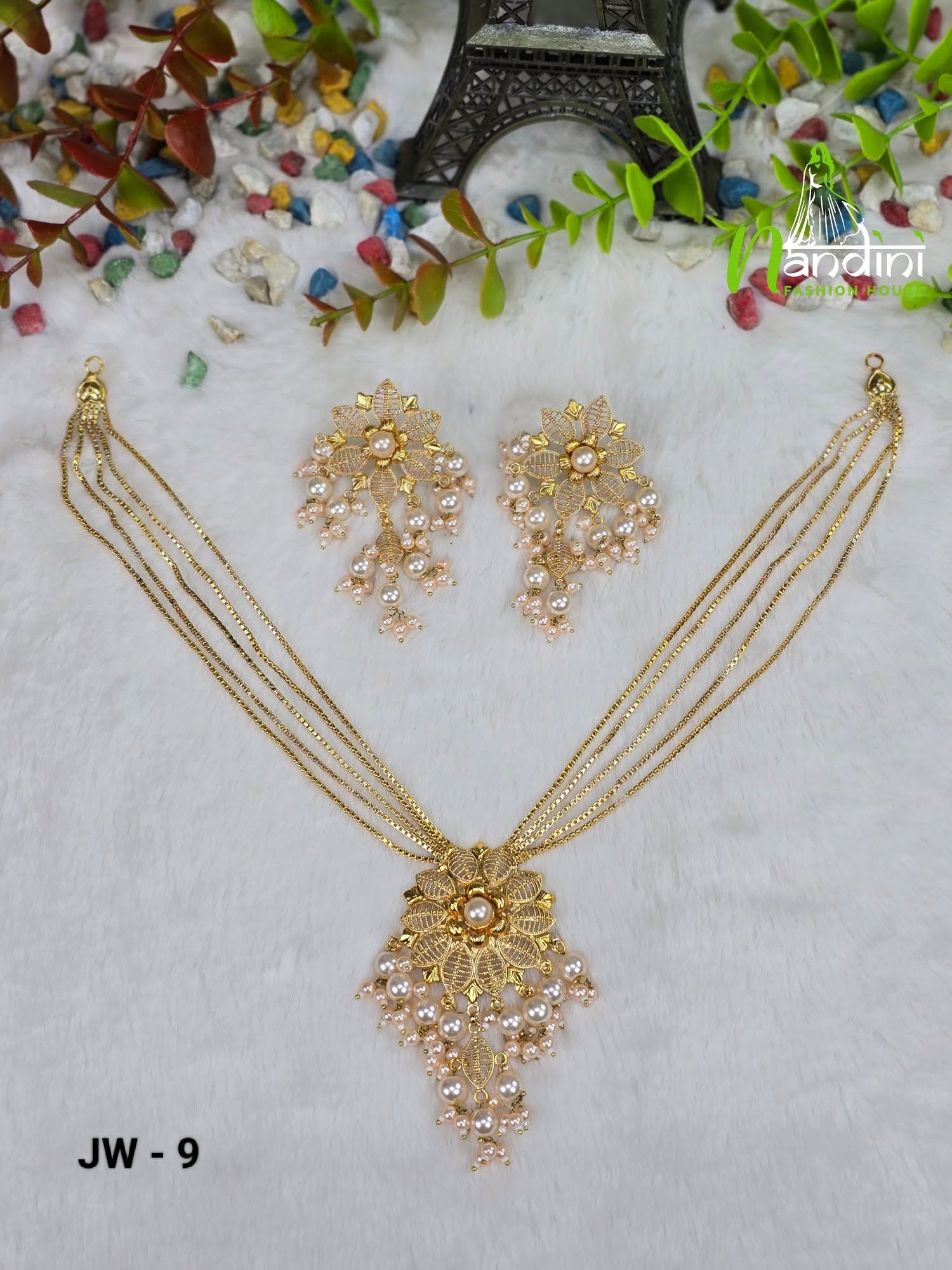 Elegant Filigree Floral Necklace Set