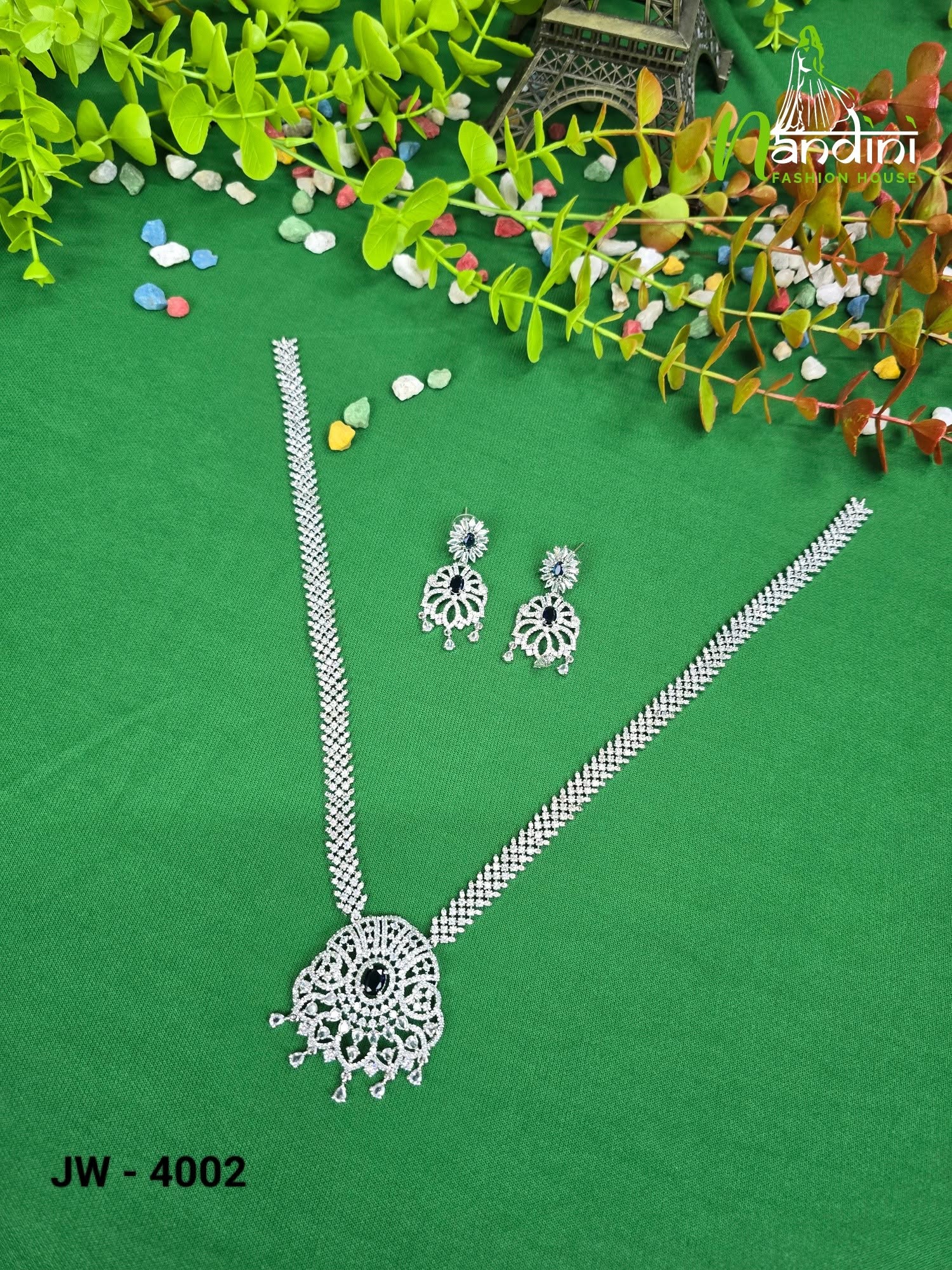 Crystal Long Necklace Set