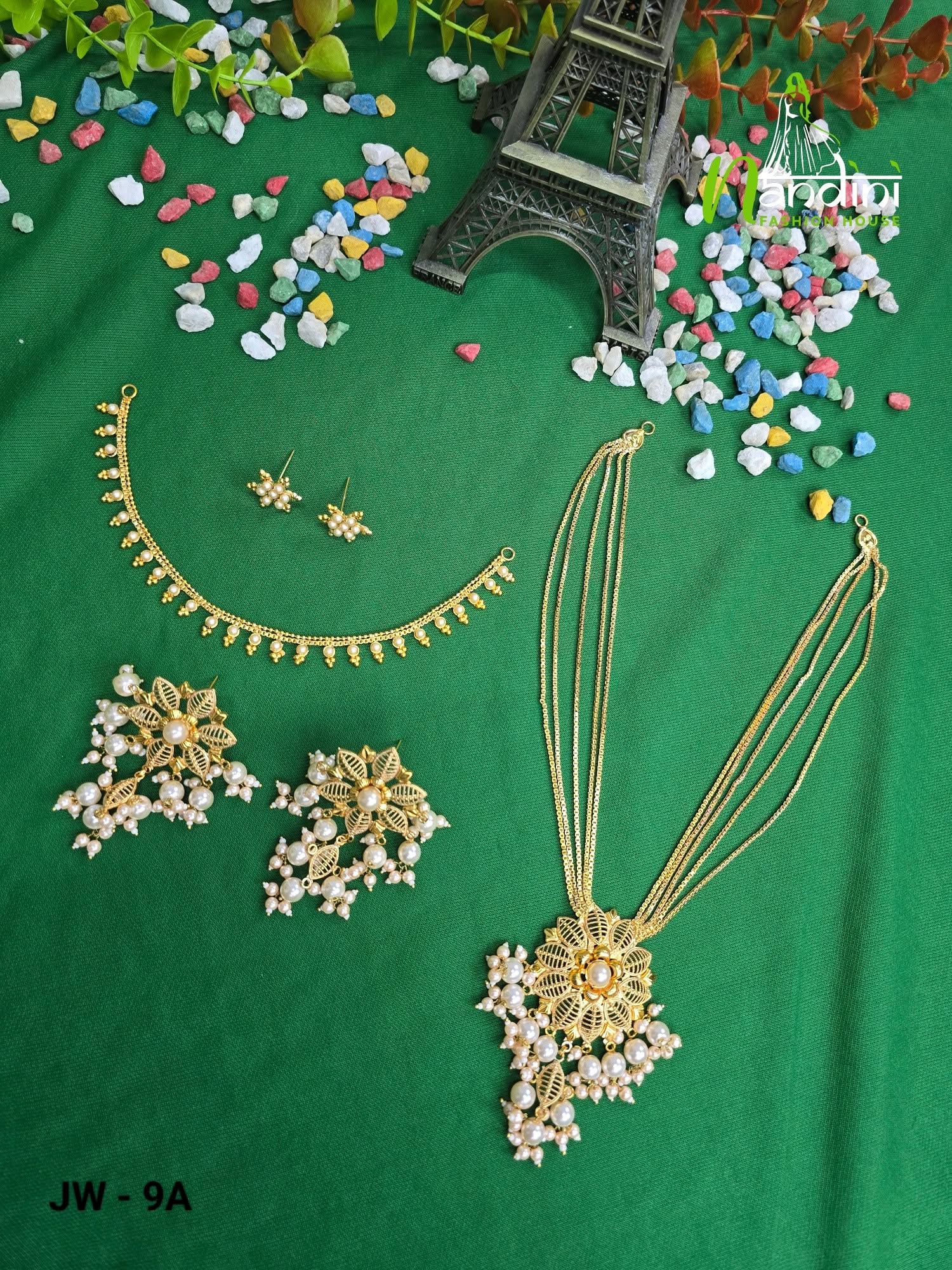 Gold-Tone Pearl Jewelry Set