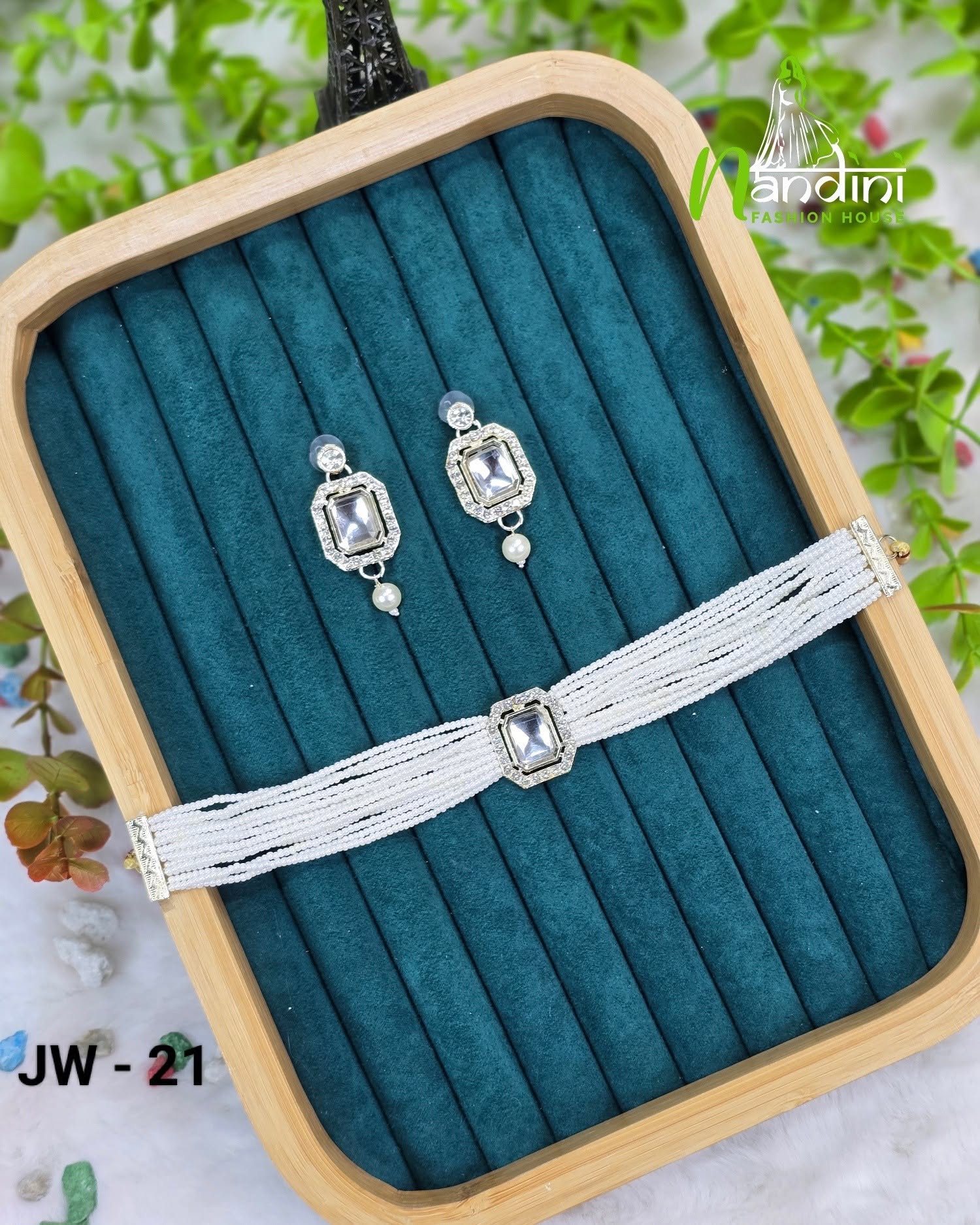 Rectangular Stone Choker Set