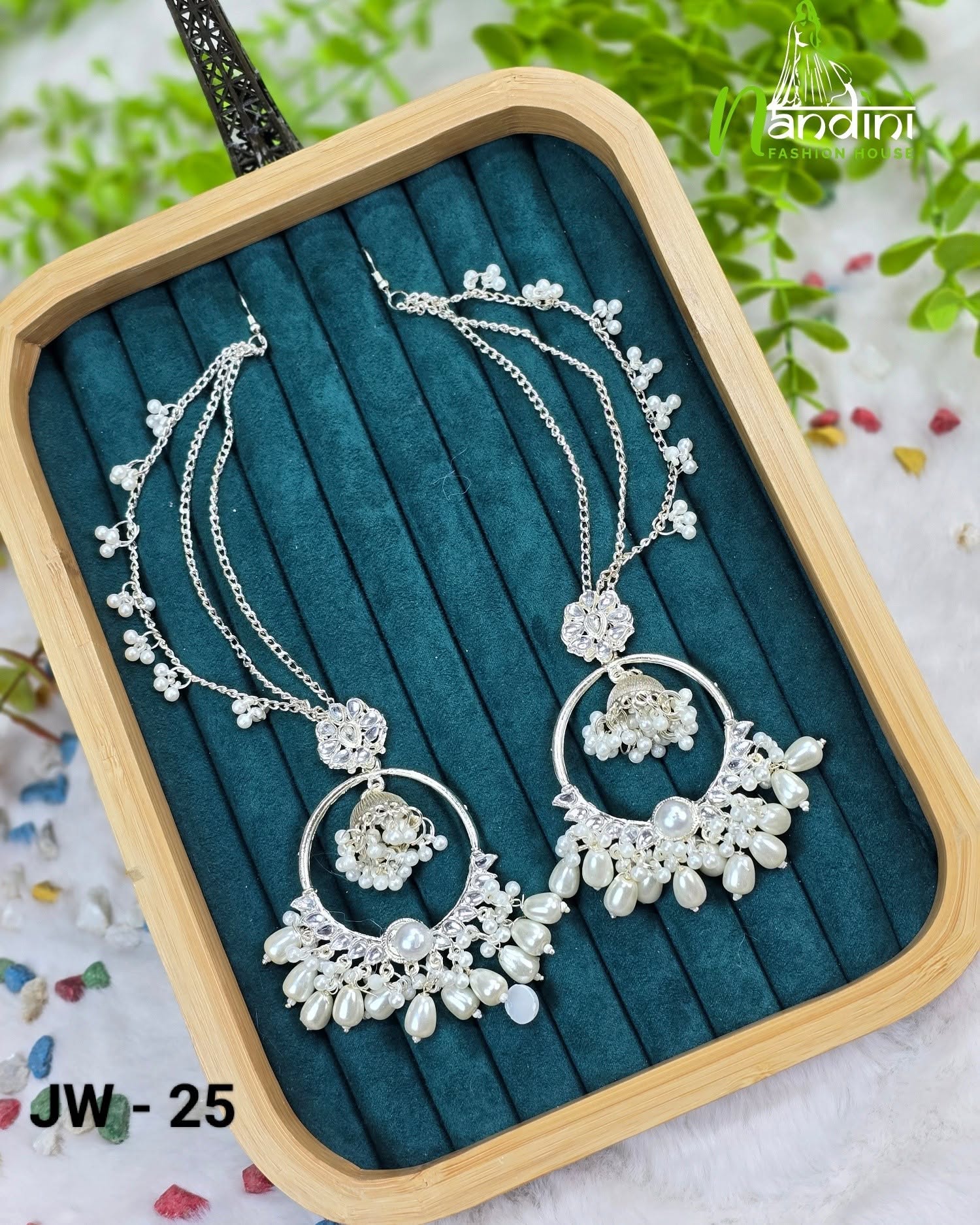 Chandbali with Ear Chains