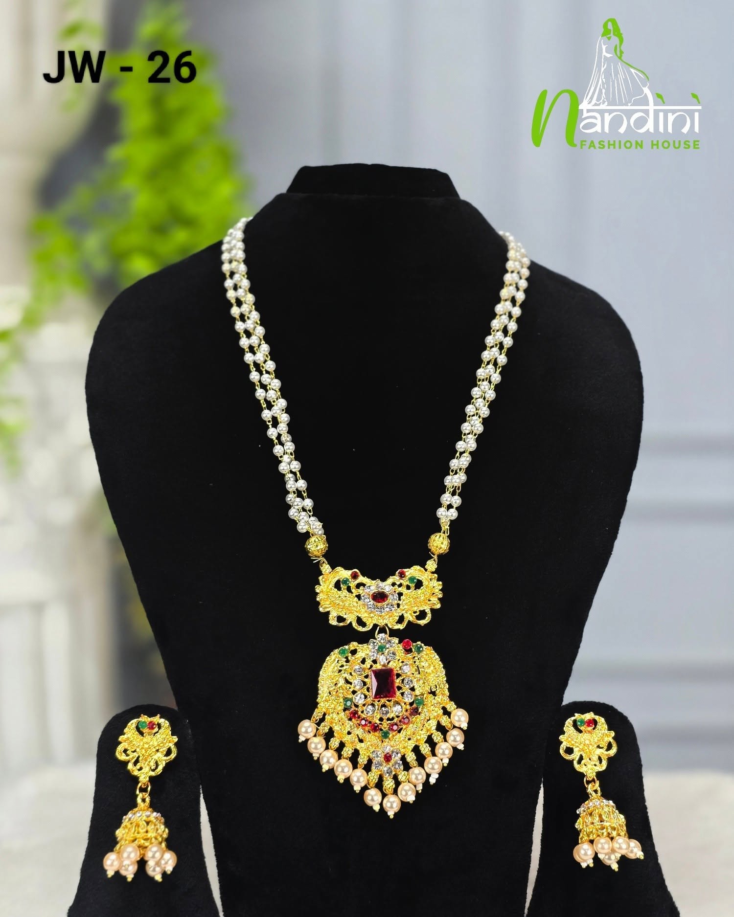 Pearl Long Necklace Set